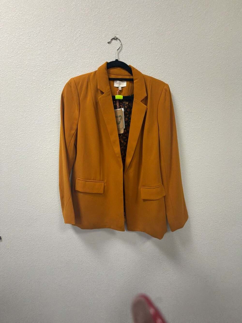 Skies Are Blue Blazer Size S Mustard Yellow Floral Lining